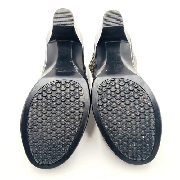 Corkys Womens 7 Bronze Metallic Nylon Weave Heels Stretch Pull On  Shoes - Picture 6 of 12